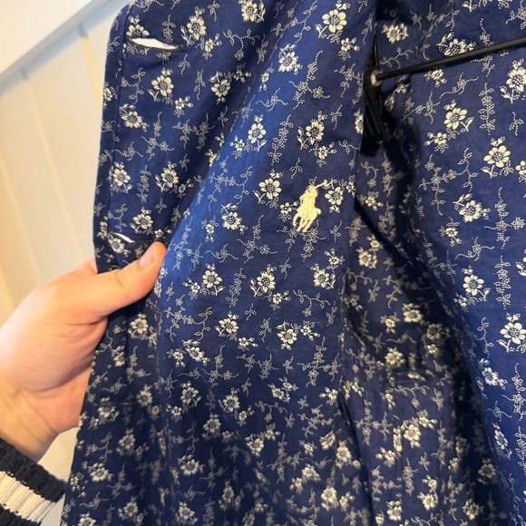 Ralph Lauren Blue Patterned Reversible Quilted Jacket, Size Large, NWOT - Picture 4 of 8